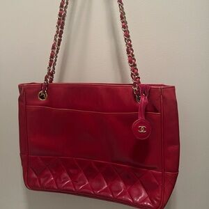 Vintage Red Chanel Shoulder Bag